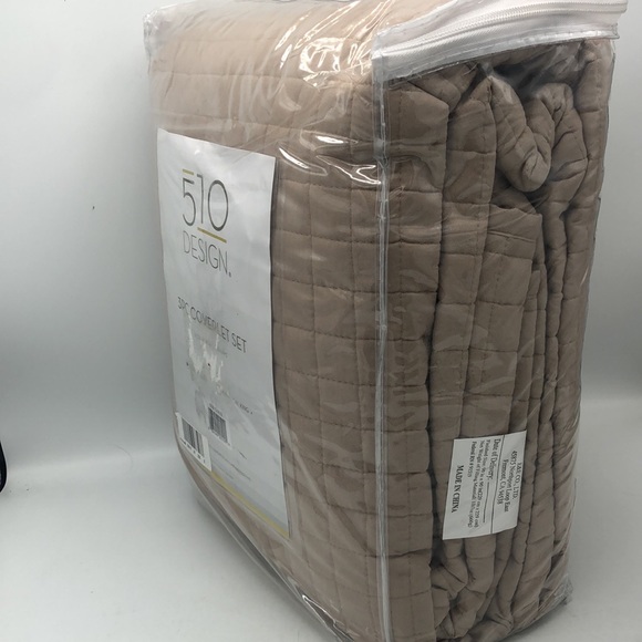 510 Design 3 Pc Coverlet Set Full/Queen beige - Picture 4 of 6